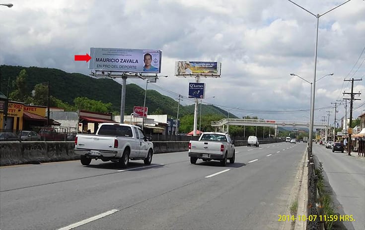 Espectacular NVL032S1 en Carr. Nacional Km. 253, Los Cavazos, Los Cavazos de One Marketing