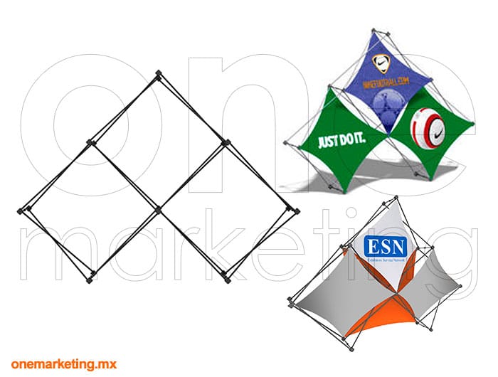 Display tipo Display Araña Pirámide 3 Módulos OM-DP-84 de One Marketing Expo Stands y Displays