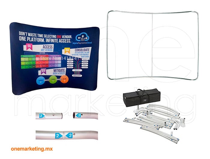 Display tipo Muro Curvo Tela OM-DP-78 de One Marketing Expo Stands y Displays