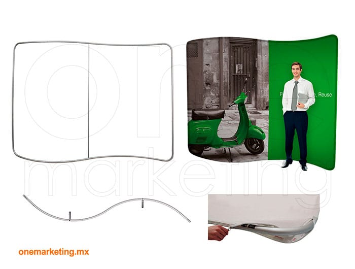 Display tipo Muro Curvo Forma S OM-DP-80 de One Marketing Expo Stands y Displays