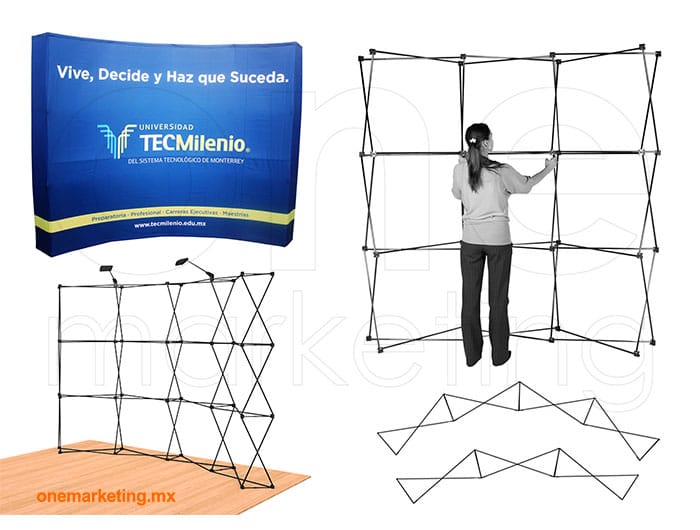 Display tipo Display Araña Curva Nacional OM-DP-81 de One Marketing Expo Stands y Displays