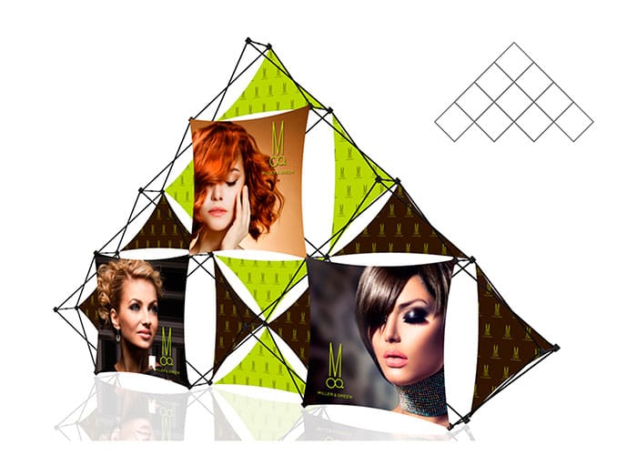 Display tipo Display Araña Pirámide 10 Módulos de One Marketing